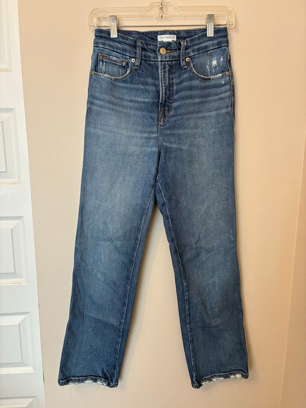 Good American GCST802T Good Curve Straight Jeans Size 0/25